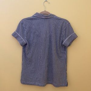 Matching Ralph Lauren pajama set in navy blue and white stripes. Like new